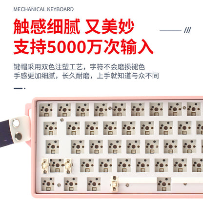 Customizable 68-Key Hot-Swappable Wired Mechanical Keyboard with Silent Switches for Gaming, Office Work, and Typing