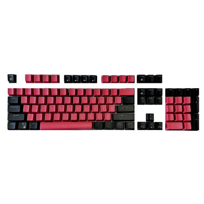 ABS Two-Tone Injection-Molded Black and White Mechanical Keyboard Keycaps with Transparent, Closed-Character Design; Compatible with 61-, 87-, and 104-Key Keyboards