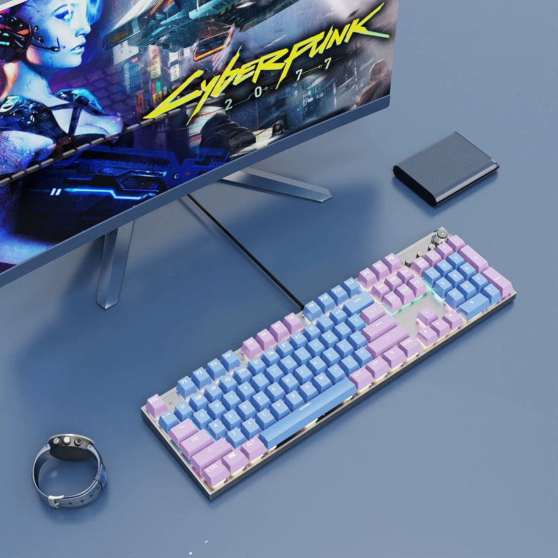 ABS Two-Tone Injection-Molded Black and White Mechanical Keyboard Keycaps with Transparent, Closed-Character Design; Compatible with 61-, 87-, and 104-Key Keyboards