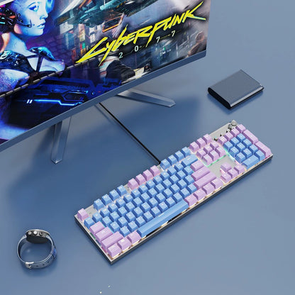 ABS Two-Tone Injection-Molded Black and White Mechanical Keyboard Keycaps with Transparent, Closed-Character Design; Compatible with 61-, 87-, and 104-Key Keyboards