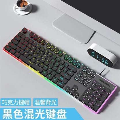 Silent, Ultra-Slim Keyboard and Mouse Set with Mechanical-Style Chocolate Keys