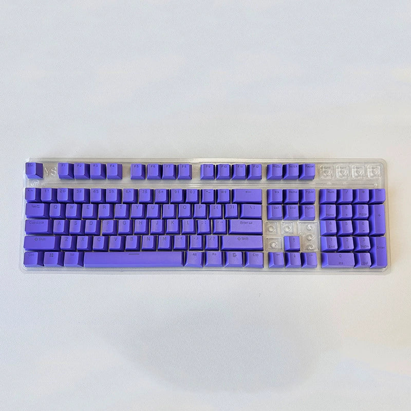 ABS Two-Tone Injection-Molded Black and White Mechanical Keyboard Keycaps with Transparent, Closed-Character Design; Compatible with 61-, 87-, and 104-Key Keyboards