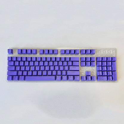 ABS Two-Tone Injection-Molded Black and White Mechanical Keyboard Keycaps with Transparent, Closed-Character Design; Compatible with 61-, 87-, and 104-Key Keyboards