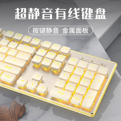 Silent, Ultra-Slim Keyboard and Mouse Set with Mechanical-Style Chocolate Keys