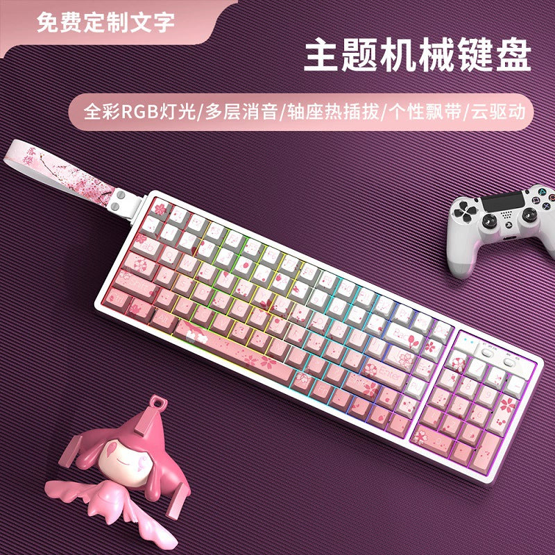 GK102 Wireless Bluetooth Tri-Mode Wired Mechanical Keyboard—Customizable for Esports Gaming