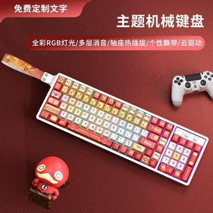 GK102 Wireless Bluetooth Tri-Mode Wired Mechanical Keyboard—Customizable for Esports Gaming