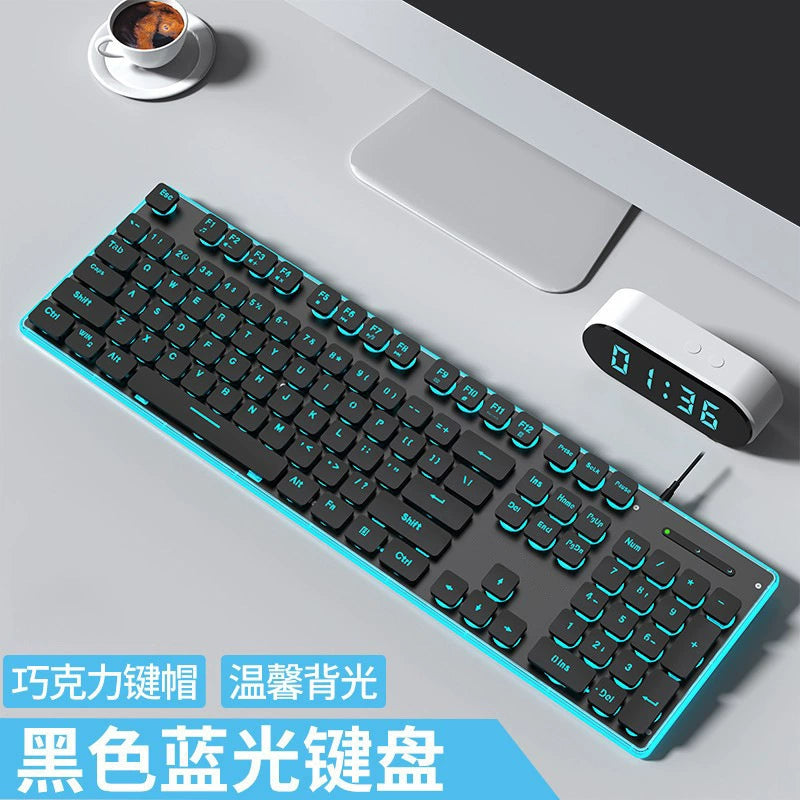 Silent, Ultra-Slim Keyboard and Mouse Set with Mechanical-Style Chocolate Keys