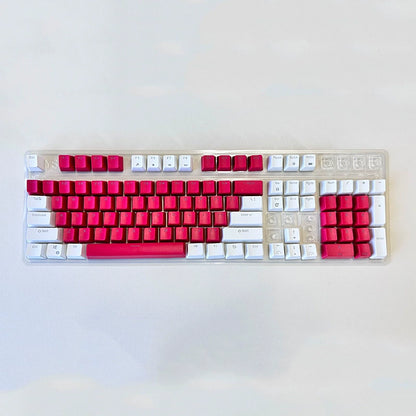 ABS Two-Tone Injection-Molded Black and White Mechanical Keyboard Keycaps with Transparent, Closed-Character Design; Compatible with 61-, 87-, and 104-Key Keyboards