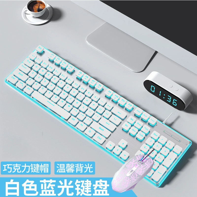 Silent, Ultra-Slim Keyboard and Mouse Set with Mechanical-Style Chocolate Keys