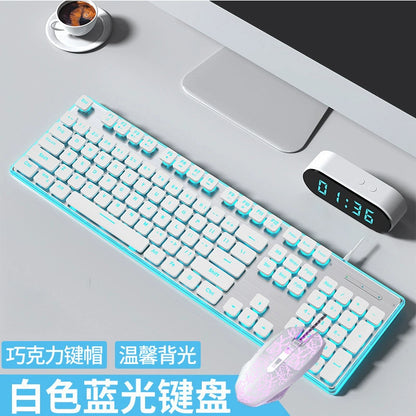 Silent, Ultra-Slim Keyboard and Mouse Set with Mechanical-Style Chocolate Keys