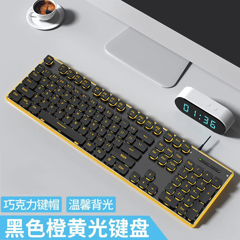 Silent, Ultra-Slim Keyboard and Mouse Set with Mechanical-Style Chocolate Keys