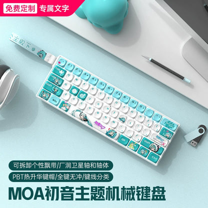 Wireless Bluetooth Tri-Mode Compact Mechanical Keyboard, 61 Keys, Gaming, PBT, Customizable, Silent