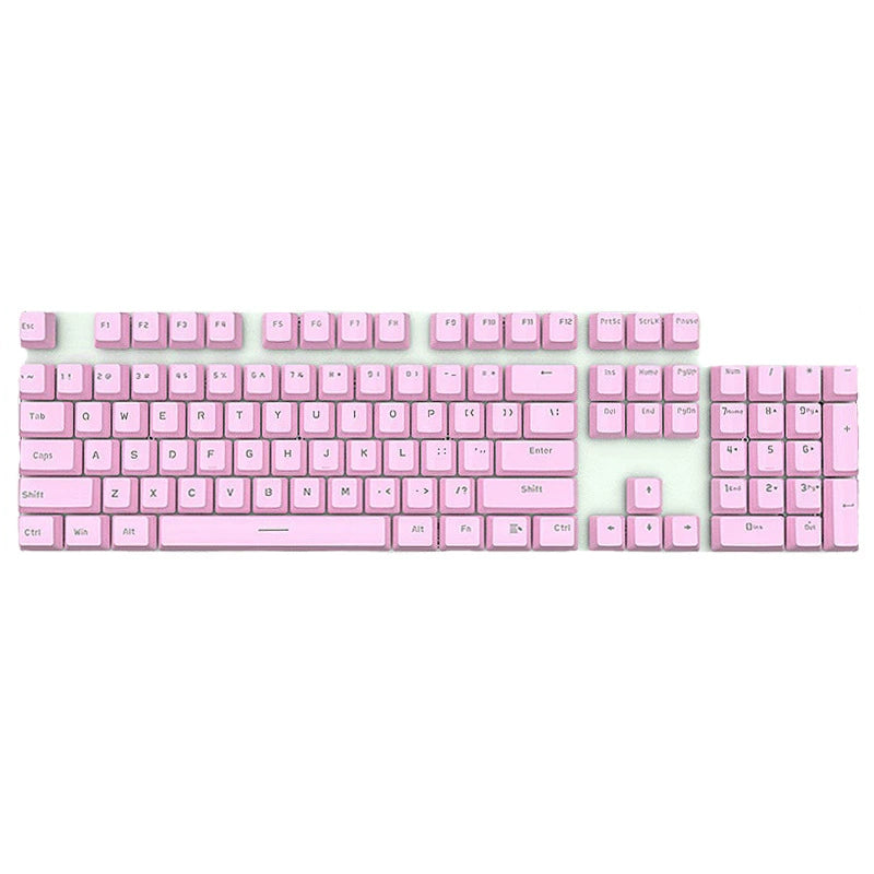 ABS Two-Tone Injection-Molded Black and White Mechanical Keyboard Keycaps with Transparent, Closed-Character Design; Compatible with 61-, 87-, and 104-Key Keyboards