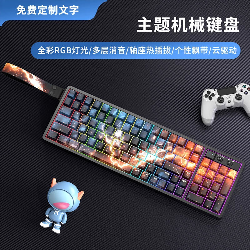 GK102 Wireless Bluetooth Tri-Mode Wired Mechanical Keyboard—Customizable for Esports Gaming