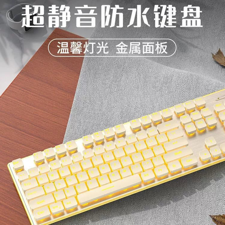 Silent, Ultra-Slim Keyboard and Mouse Set with Mechanical-Style Chocolate Keys