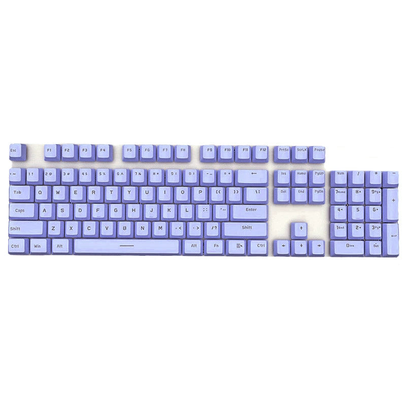 ABS Two-Tone Injection-Molded Black and White Mechanical Keyboard Keycaps with Transparent, Closed-Character Design; Compatible with 61-, 87-, and 104-Key Keyboards