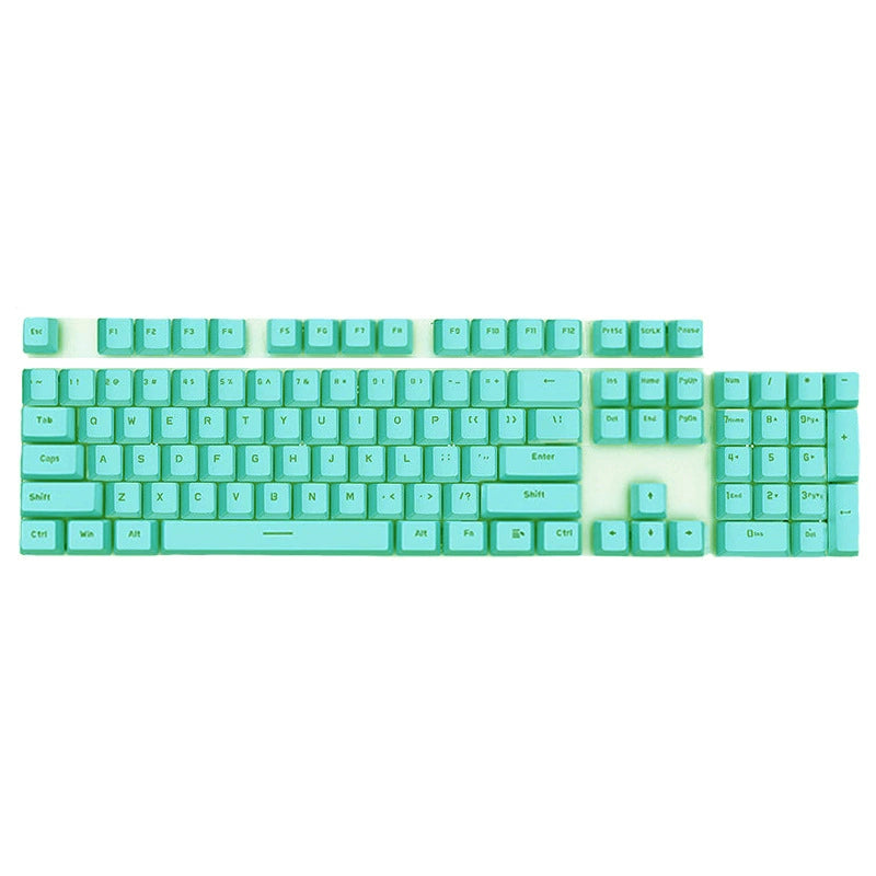 ABS Two-Tone Injection-Molded Black and White Mechanical Keyboard Keycaps with Transparent, Closed-Character Design; Compatible with 61-, 87-, and 104-Key Keyboards