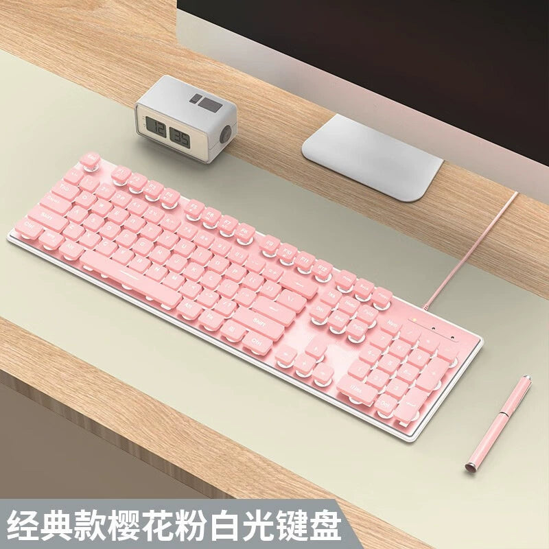 Silent, Ultra-Slim Keyboard and Mouse Set with Mechanical-Style Chocolate Keys
