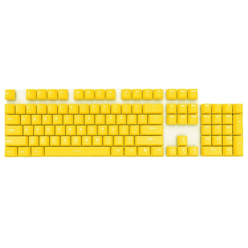 ABS Two-Tone Injection-Molded Black and White Mechanical Keyboard Keycaps with Transparent, Closed-Character Design; Compatible with 61-, 87-, and 104-Key Keyboards