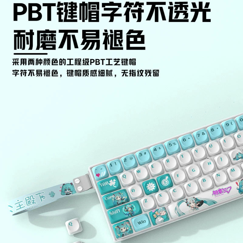 Wireless Bluetooth Tri-Mode Compact Mechanical Keyboard, 61 Keys, Gaming, PBT, Customizable, Silent